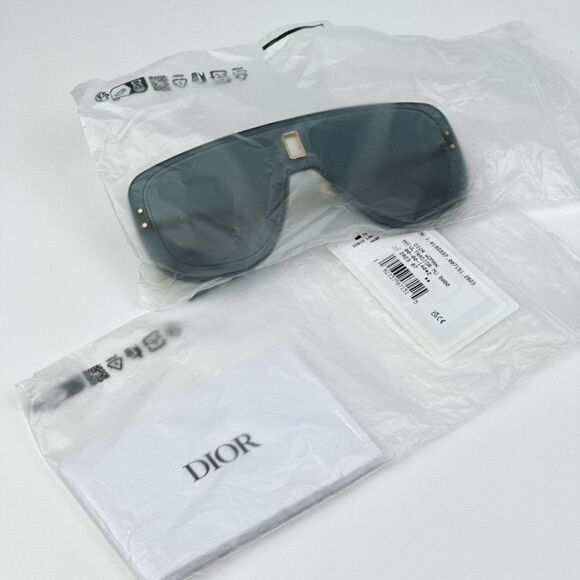 NEW Dior ULTRADIOR MU B0B0 Gold Blue Unisex Mask Sunglasses - Picture 16 of 16